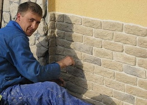 Отделка стен искусственным камнем А