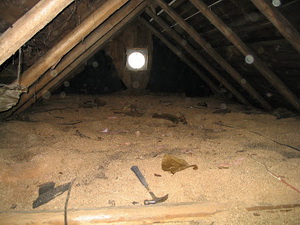 Утепление дома опилками А