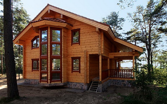 Дома из профилированного бруса - одноэтажные варианты брусовых домов 2