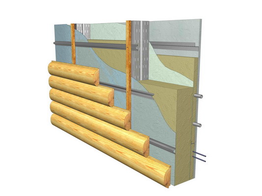На фото схема монтажа отделочного материала с применением обрешетки