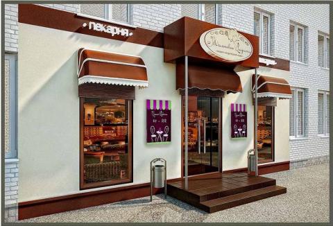 оформление фасада кафе