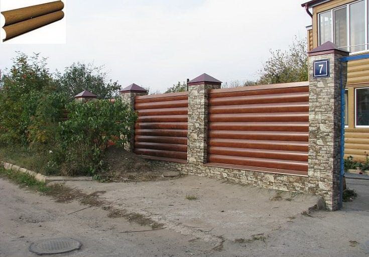 отделка дома металлосайдингом под бревно