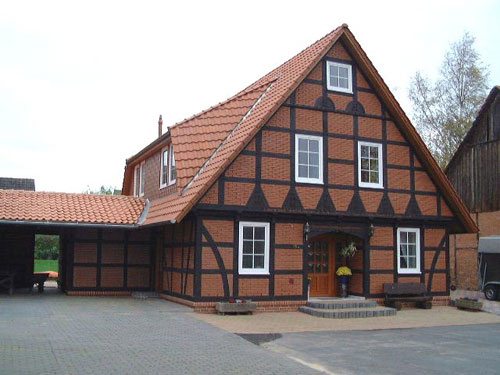 отделка фасада под Фахверк