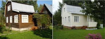 Отделка старого дома сайдингом под камень