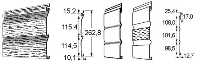 Параметры среза панелей и софитов сайдинга