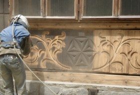пескоструйная очистка фасада