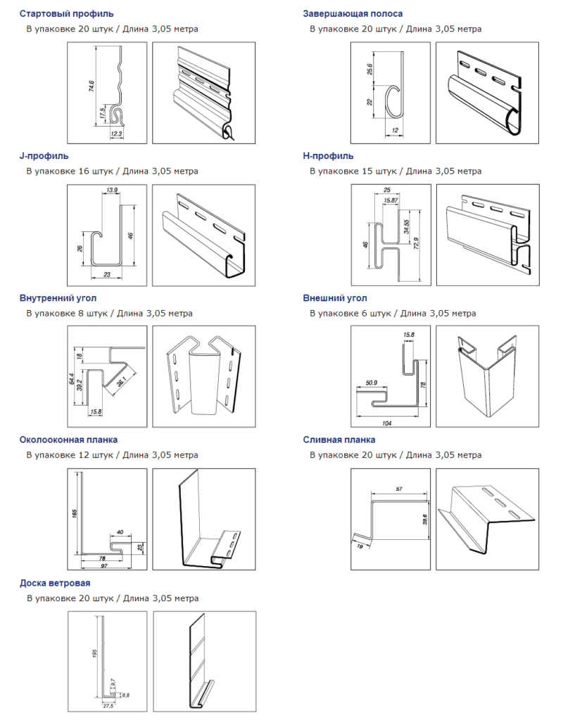 Размеры комплектующих ОРТО.