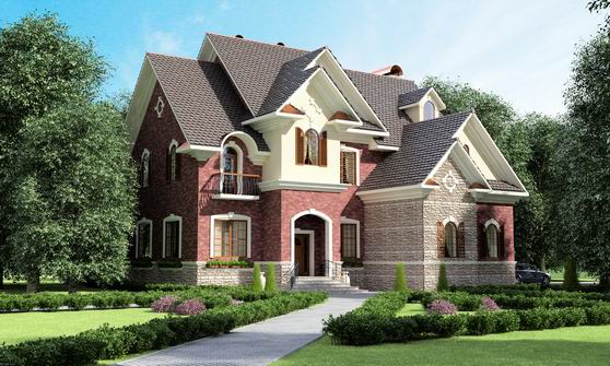 сочетание цвета кровли и фасада