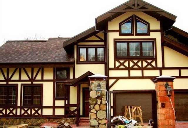 Сочетание цвета крыши и фасада дома на фото 2