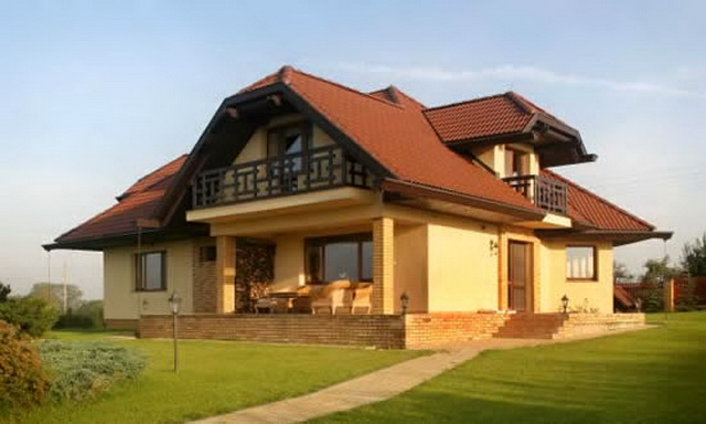 Сочетание цвета крыши и фасада дома на фото 3